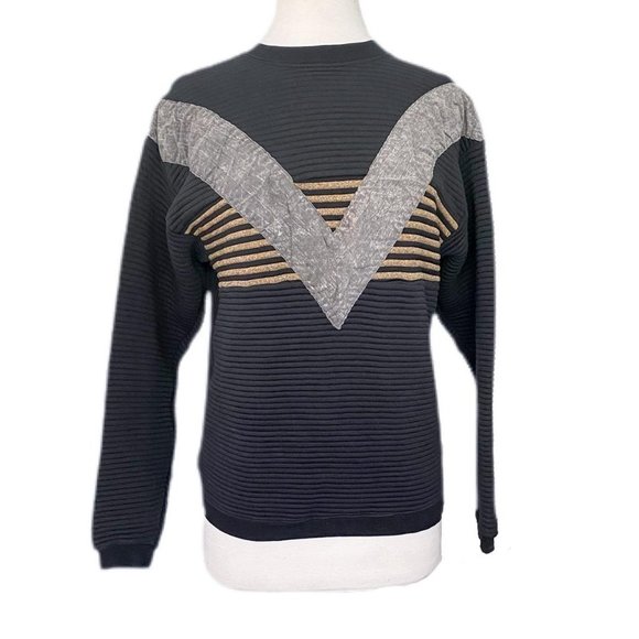 Vintage Black Textured Sweatshirt - Picture 1 of 5